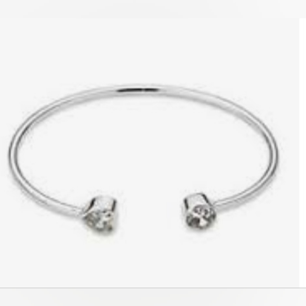 Belk Silverworks Open Cuff Bangle in Clear Heart